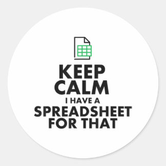 Funny Excel Spreadsheets Lover Gift Ronde Sticker