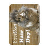 Funny "Excellent Hair Day" voor konijn Magneet (Verticaal)