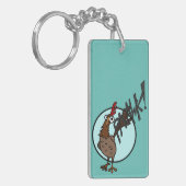 FUNNY EXCIED CHICKEN RECTANGLE SLEUTELHANGER (Voorkant Links)