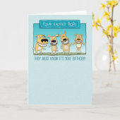 Funny Excited Dogs Birthday Kaart (Gele Bloem)