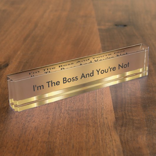Funny Executive Boss Naam Bord Naambordje (Zijkant)