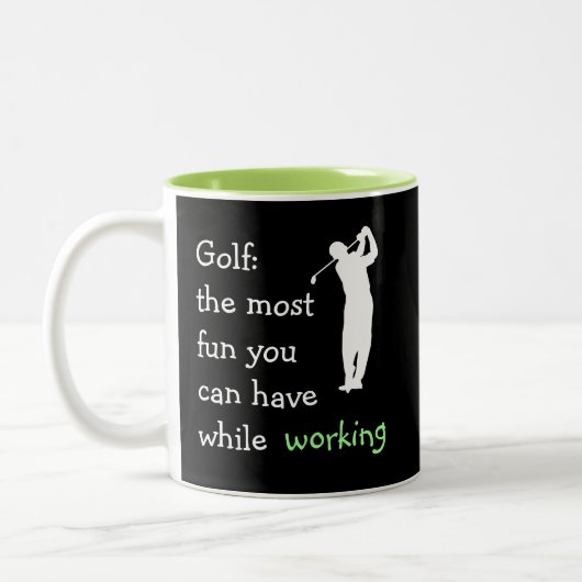 Funny Executive Golf Gift Tweekleurige Koffiemok (Links)