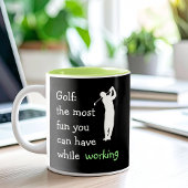 Funny Executive Golf Gift Tweekleurige Koffiemok