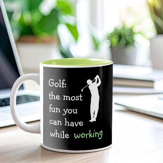 Funny Executive Golf Gift Tweekleurige Koffiemok