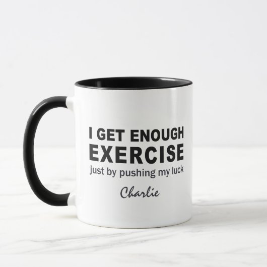 Funny Exercise aangepaste naam mokken (Links)