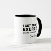 Funny Exercise aangepaste naam mokken (Voorkant rechts)