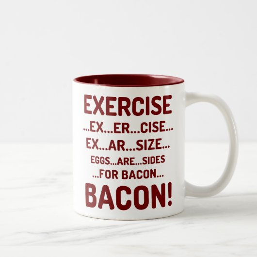 Funny Exercise for Bacon Maroon Two-Tone Mokken (Rechts)