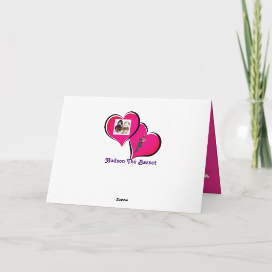 Funny Exercise Valentijnsdag Kaart w / Basset Houn (Achterkant)
