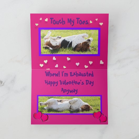 Funny Exercise Valentijnsdag Kaart w / Basset Houn (Binnen)