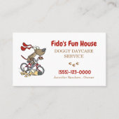 Funny Exercising Pet Sitting Doggy Daycare Service Visitekaartje (Voorkant)