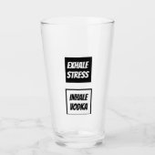 Funny Exhale Stress Inhale Vodka Glas (Voorkant)