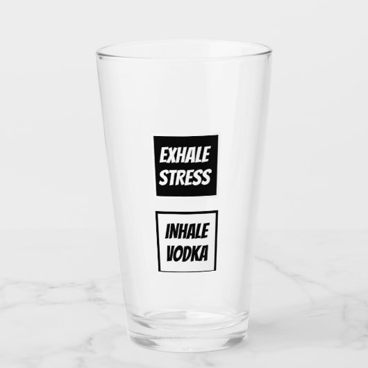 Funny Exhale Stress Inhale Vodka Glas (Voorkant)
