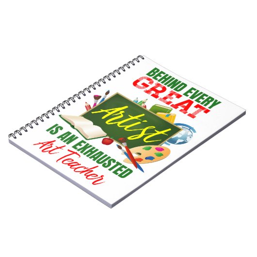 Funny Exhausted Art Teacher Appreciation Notitieboek (Linkerzijde)