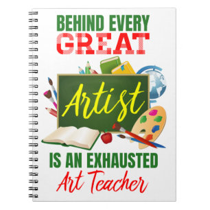 Funny Exhausted Art Teacher Appreciation Notitieboek