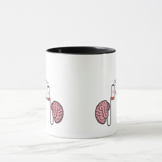 Funny Exhausted Brain Coffee Mug Mok (Midden)