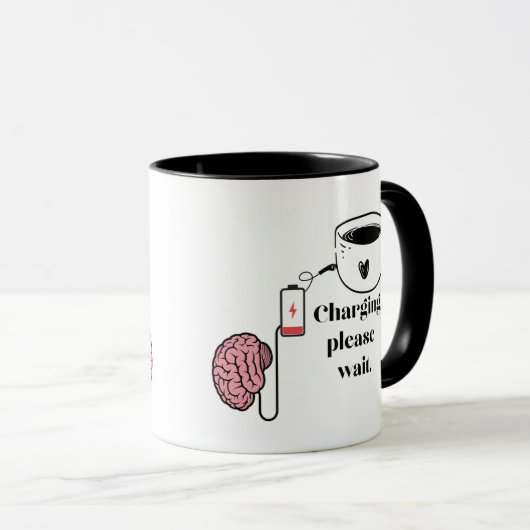 Funny Exhausted Brain Coffee Mug Mok (Voorkant rechts)