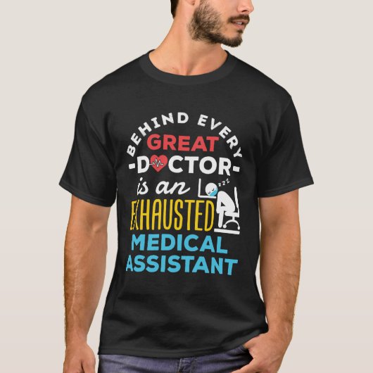 Funny Exhausted Medical Assistant CMA T-shirt (Voorkant)