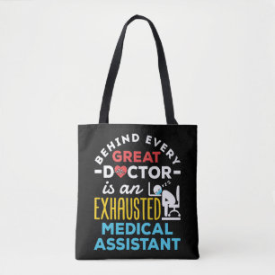 Funny Exhausted Medical Assistant CMA Tote Bag