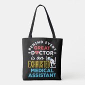 Funny Exhausted Medical Assistant CMA Tote Bag (Achterkant)