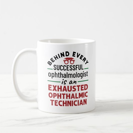 Funny Exhausted Ophthalmic Technician Koffiemok (Links)