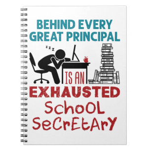 Funny Exhausted School Secretary-waardering Notitieboek
