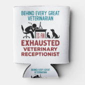 Funny Exhausted Veterinary Receptionist Blikjeskoeler (Voorkant)