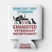 Funny Exhausted Veterinary Receptionist Blikjeskoeler (Achterkant)