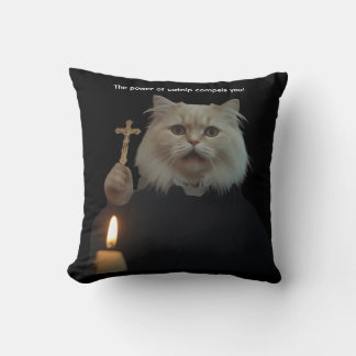 Funny Exorcist Cat Pillow - The Power Of Catnip Co Kussen