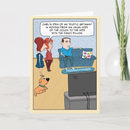Funny Exotic Getaway Birthday Card Kaart (Voorkant)