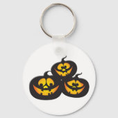 Funny Expressions Halloween Pumpkins Sleutelhanger (Voorkant)