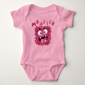 Funny Expressions Roze Monster Face Romper (Voorkant)