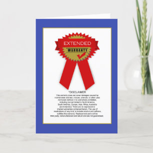 Funny Extended Warranty Birthday Card Feestdagen Kaart