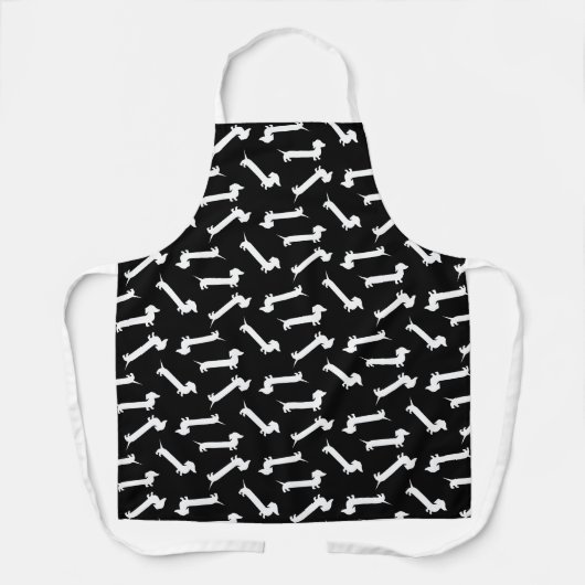 Funny Extra-long Dachshunds Black en White Schort (Voorkant)