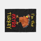 Funny Extra Turkey Matching Family Group Thanksgiv Fleece Deken (Voorkant (Horizontaal))