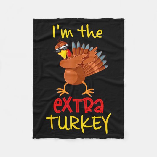 Funny Extra Turkey Matching Family Group Thanksgiv Fleece Deken (Voorkant)