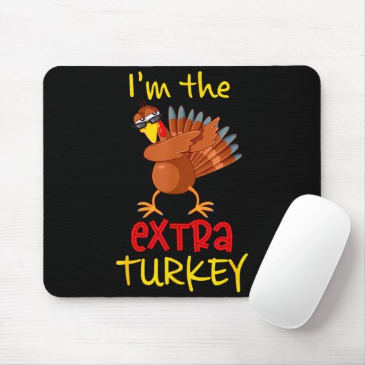 Funny Extra Turkey Matching Family Group Thanksgiv Muismat (Met muis)
