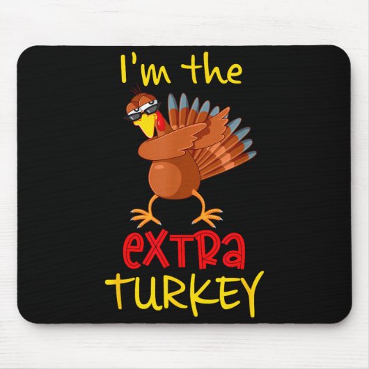 Funny Extra Turkey Matching Family Group Thanksgiv Muismat (Voorkant)
