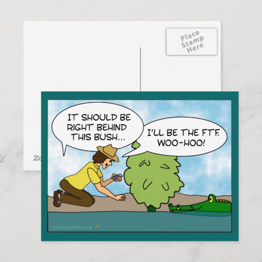 Funny Extreme Cache Geocaching Cartoon Briefkaart (Voorkant / Achterkant)