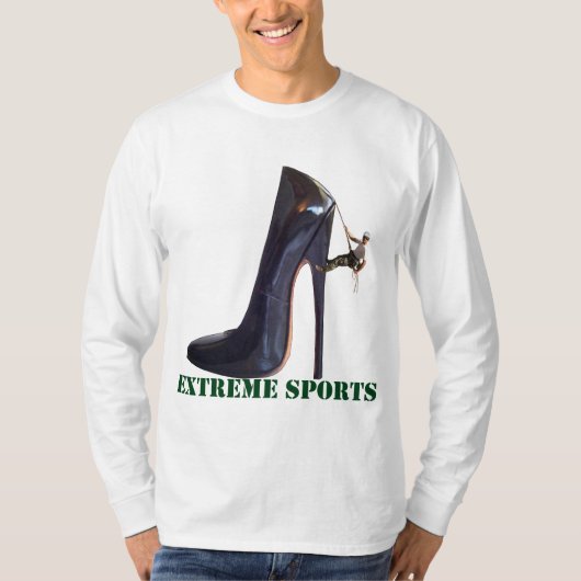Funny Extreme Sports - Shoe-klimmen T-shirt (Voorkant)