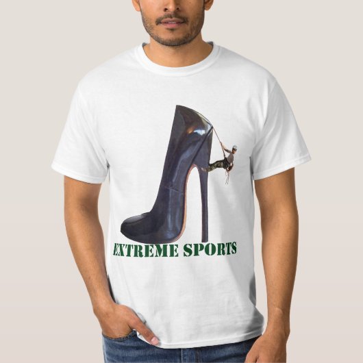 Funny Extreme Sports - Shoe-klimmen T-shirt (Voorkant)