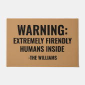Funny 'Extremely Friendly Humans' Custom Doormat Deurmat (Voorkant)