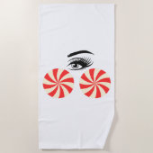 Funny Eye Candy Beach Towel for Women Strandlaken (Voorkant)