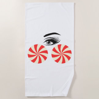 Funny Eye Candy Beach Towel for Women Strandlaken