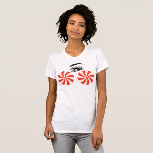 Funny Eye Candy Shirt for Women - Bold Graphic Tee (Voorkant volledig)
