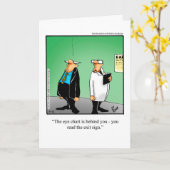 Funny Eye Chart Humor Wenskaart Kaart (Gele Bloem)
