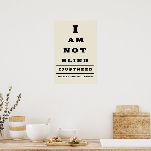 Funny Eye Chart Wall Poster (Keuken)