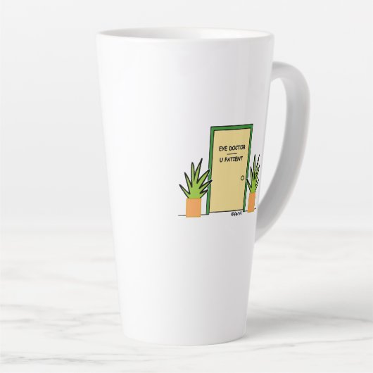 Funny Eye Doctor Optometrist Ophthalmoloog Latte Mok (Rechterhoek)