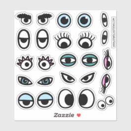 Funny Eyeball Cartoon Eyes Sticker Set