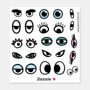 Funny Eyeball Cartoon Eyes Sticker Set