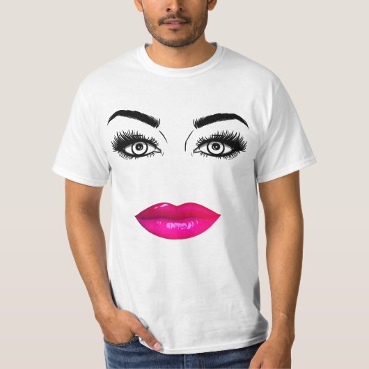 Funny Eyebrows and Lips T-shirt (Voorkant)